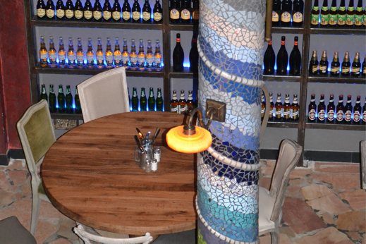 The six-metre mosaic column in a restaurant in Rishon LeZion