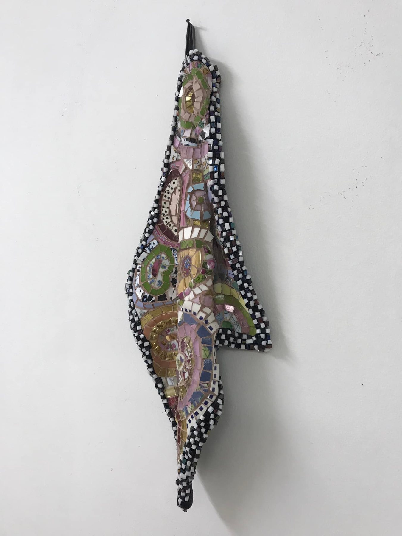 Mosaic Towel, a draped three-dimensional mosaic in glass and smalti